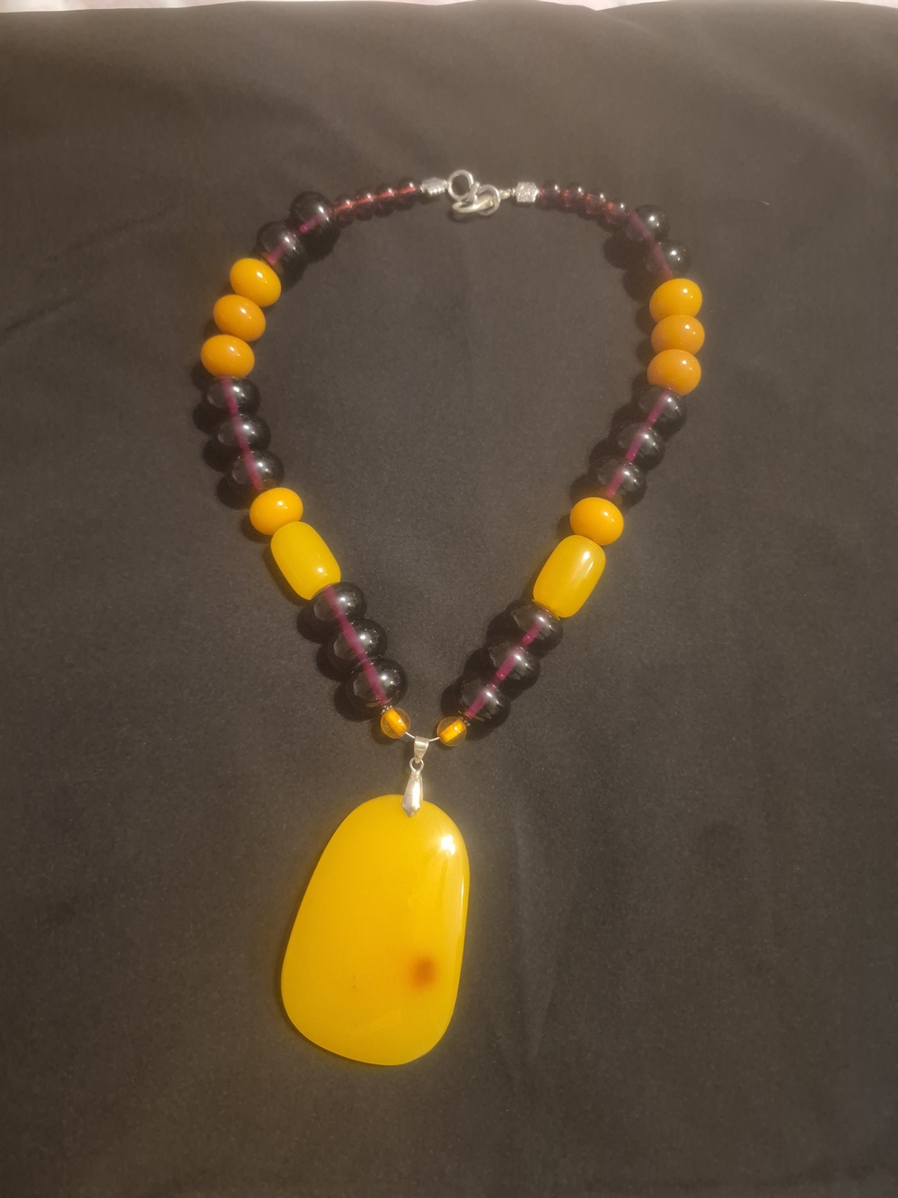 Yellow Bead Pendant Necklace - Women Jewelry